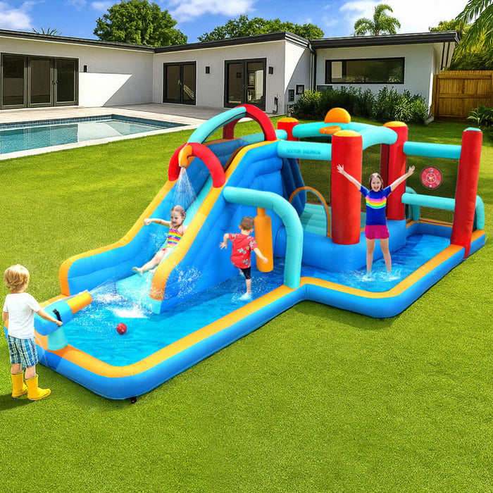 Doctor Dolphin Kids Inflatable Water Slide Splash Pool