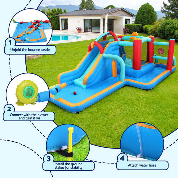 Doctor Dolphin Kids Inflatable Water Slide Splash Pool