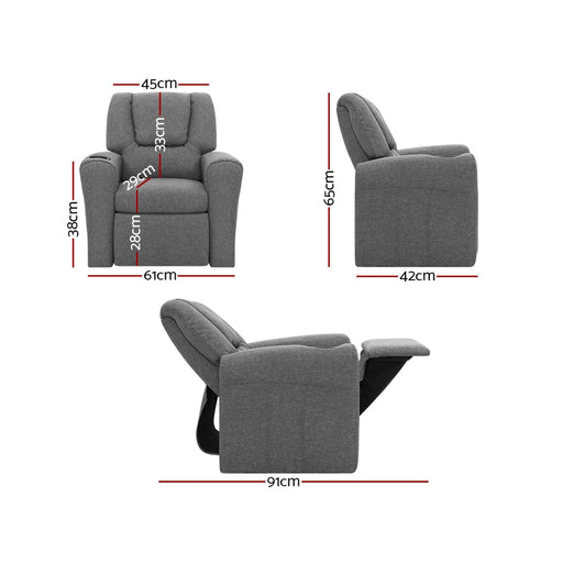 Kids Recliner Chair in Grey - Baby & Kids > Kid’s Furniture