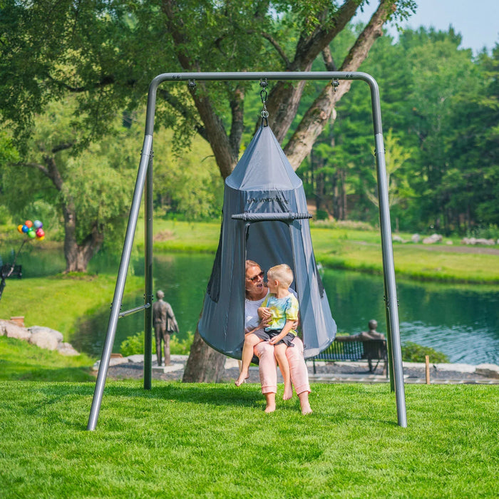 Kids Single Swing Set with Tent by Gobaplay