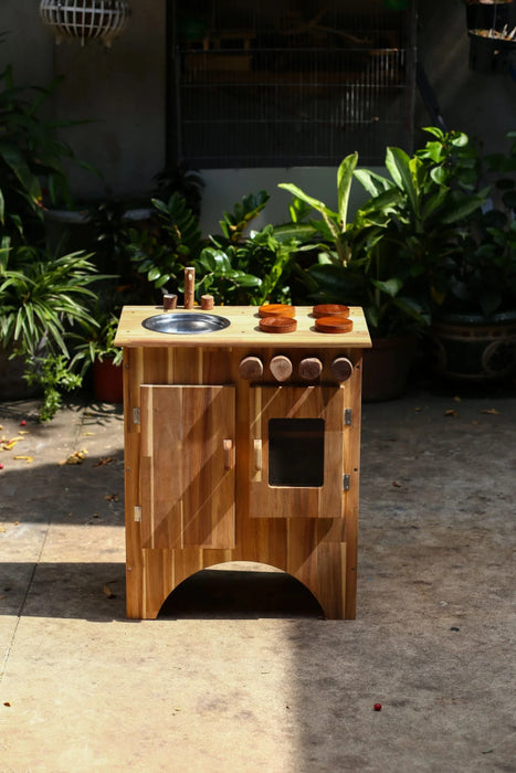 Kids Wooden Stove and Sink Playset