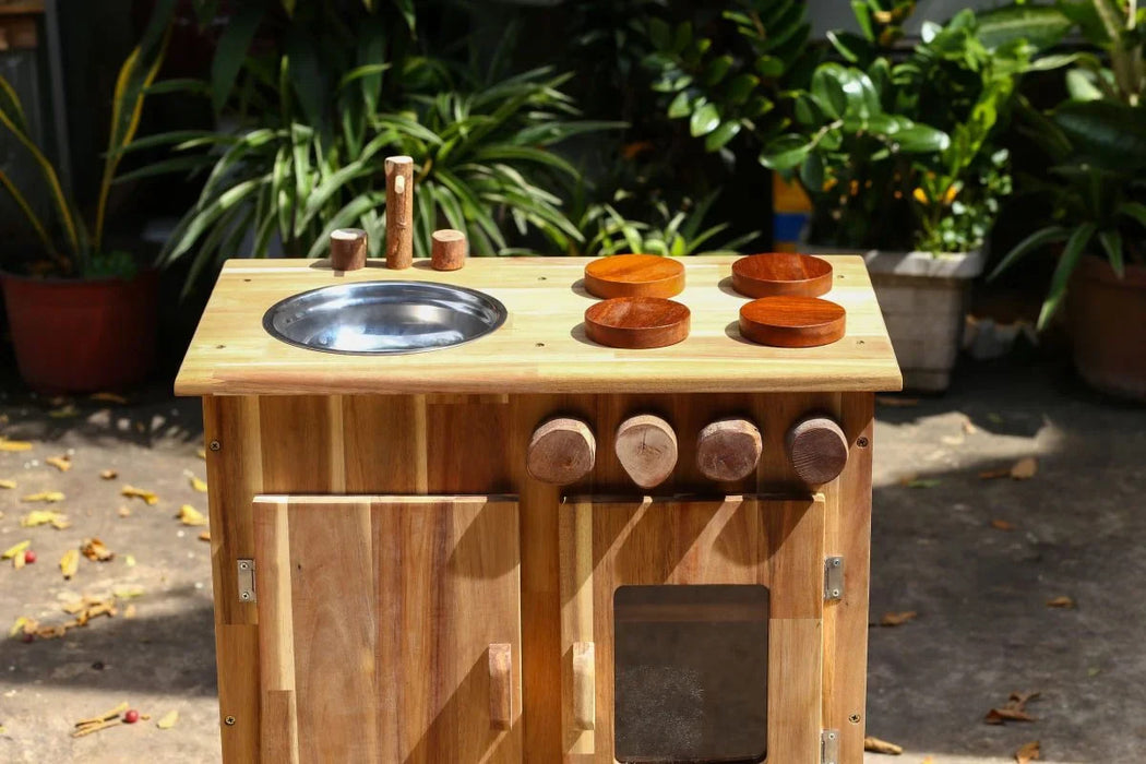 Kids Wooden Stove and Sink Playset