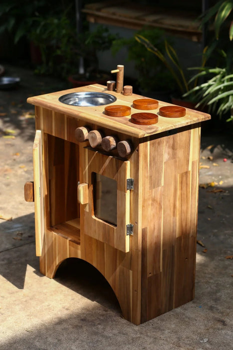 Kids Wooden Stove and Sink Playset
