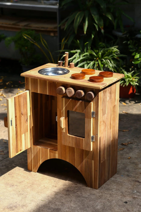 Kids Wooden Stove and Sink Playset