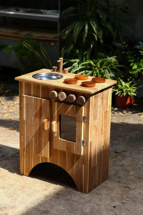 Kids Wooden Stove and Sink Playset