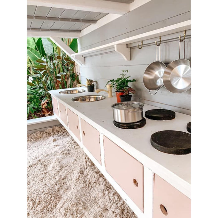 KidzShack Caboodle Shack Cubby House (with Mud Kitchen & Slide)