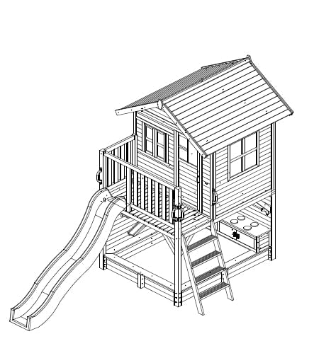 Kidzshack Cubbies Inspiration Shack with Mud Kitchen & Activity Zone