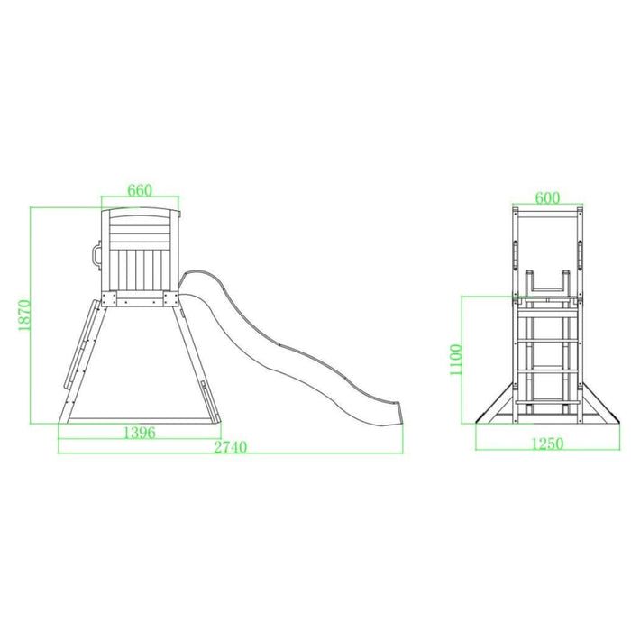 Kidzshack Pool Slide 2.2m with Wooden Frame
