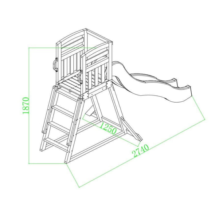 Kidzshack Pool Slide 2.2m with Wooden Frame