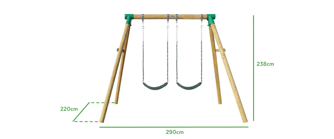 Lifespan Kids Amber v3 Wooden Double Belt Swing Set - Swing Sets