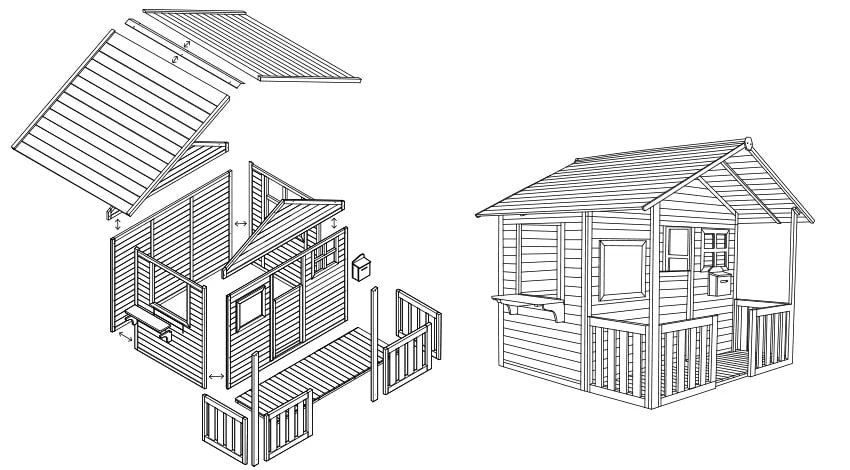 Lifespan Kids Camira Wooden Spacious Cubby House with Front Porch - High End Cubby Houses