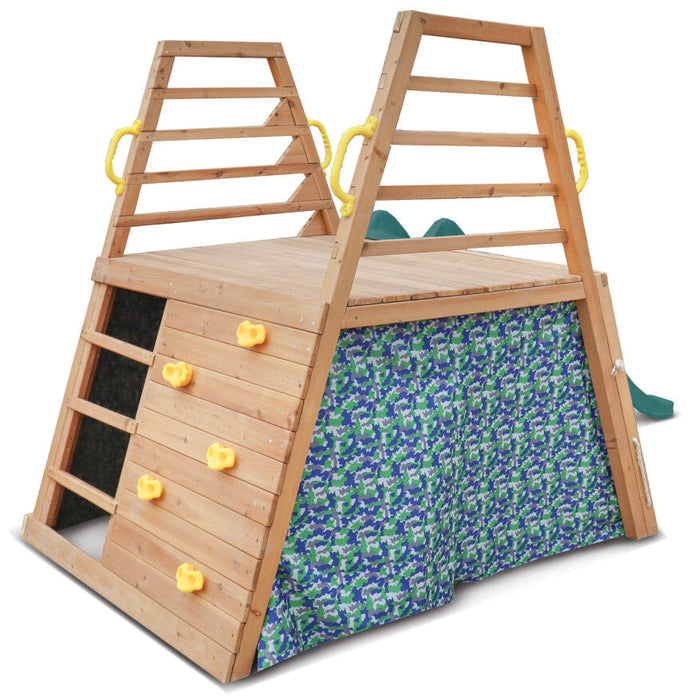 Lifespan Kids Cooper Hideaway with Rock/Net Wall and Slide - Outdoor Play Equipment