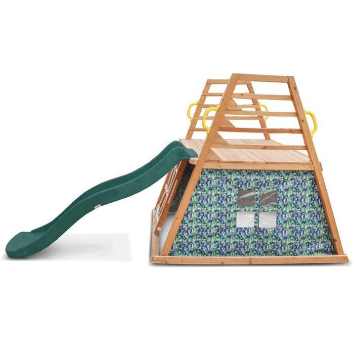 Lifespan Kids Cooper Hideaway with Rock/Net Wall and Slide - Outdoor Play Equipment