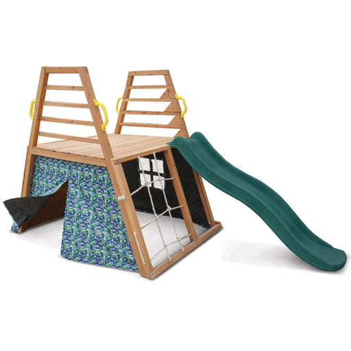 Lifespan Kids Cooper Hideaway with Rock/Net Wall and Slide - Outdoor Play Equipment