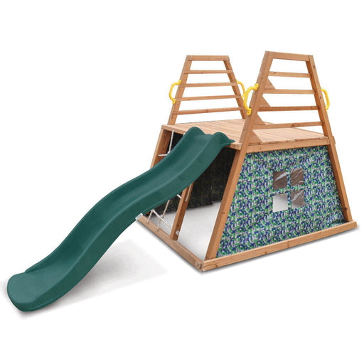 Lifespan Kids Cooper Hideaway with Rock/Net Wall and Slide - Outdoor Play Equipment