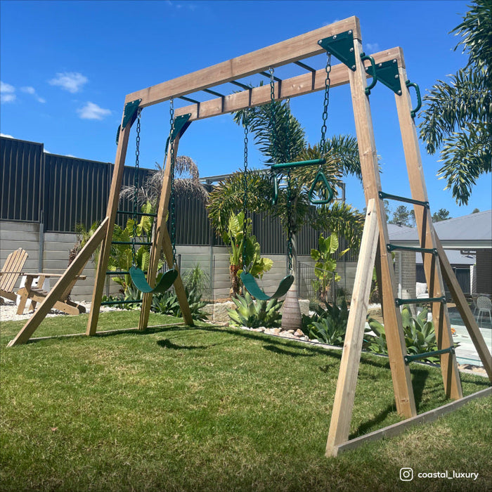 Lifespan Kids Daintree 2-in-1 Outdoor Monkey Bars & Swing Set - Mid Swing Sets