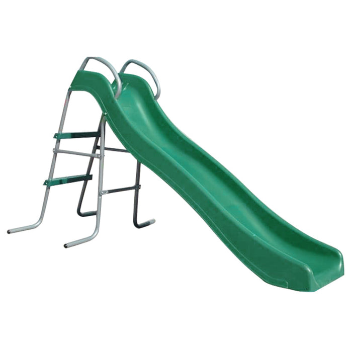 Lifespan Kids Hurley 2 Kids Metal Swing Set with a 1.8m Long Standalone Slippery Green Slide and Basketball Hoop - Nest Swing