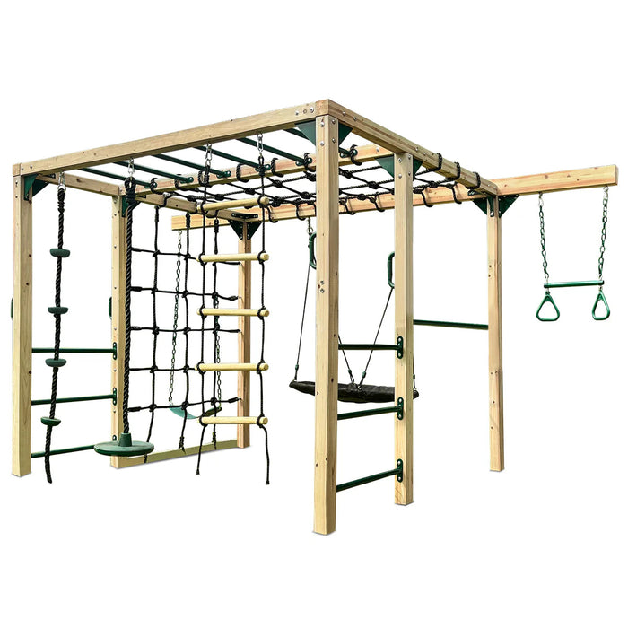 Jungle Gym Orangutan 3-station swing set with belt swing trapeze and nest swing