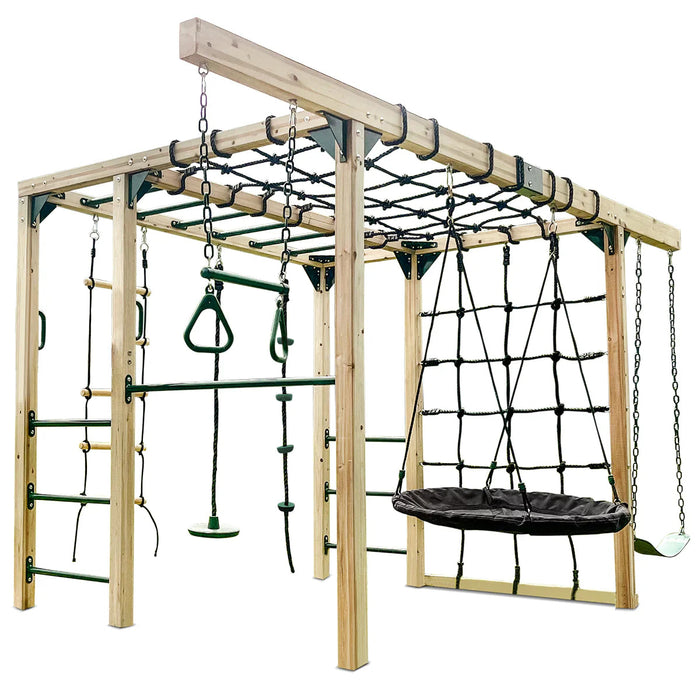 Jungle Gym Orangutan monkey bars rock climbing wall and knotted rope