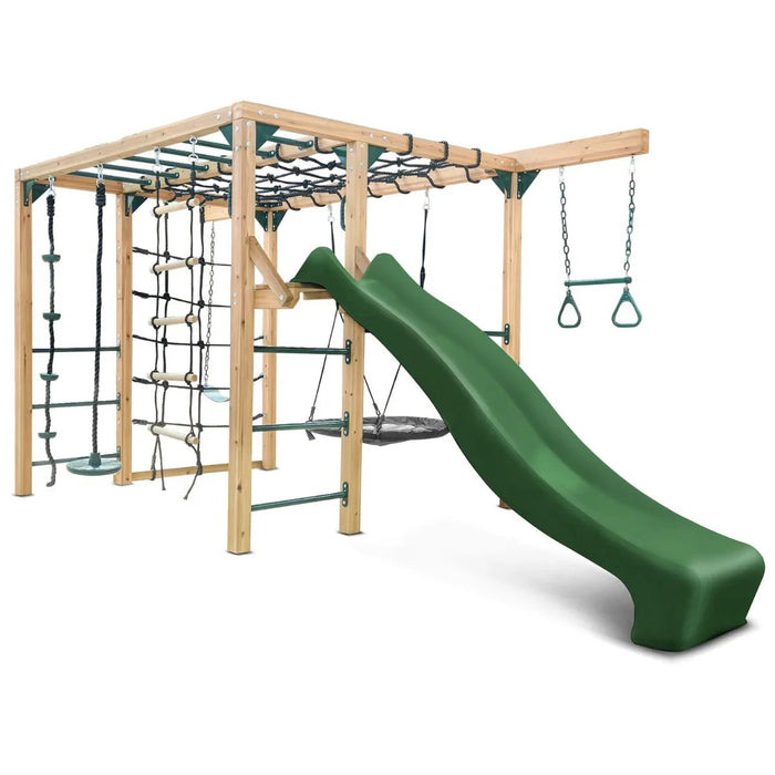 Jungle Gym Orangutan 3-station swing set with belt swing trapeze and nest swing
