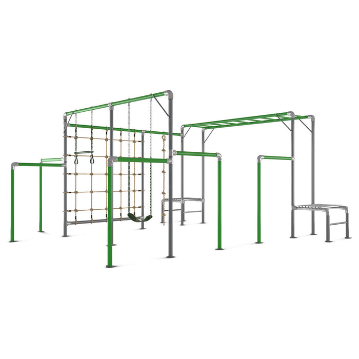Dorrigo Play Centre raised steel platform and monkey bars