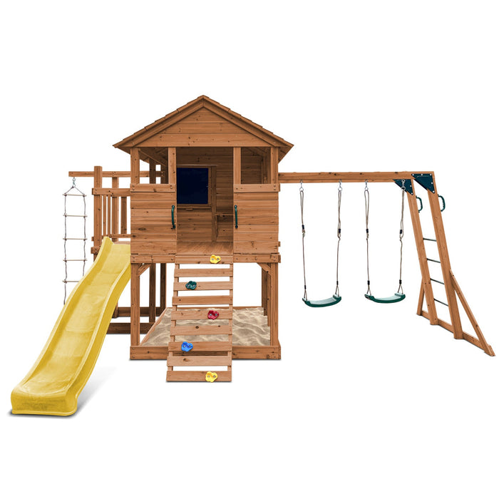 Kingston Cubby House 2.2m wavy slide, Yellow Slide colour