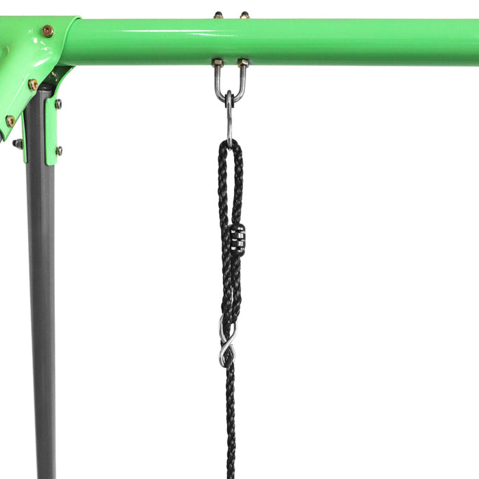 Lifespan Kids Lynx Metal Swing Set With 1.8m Long Standalone Slippery Green Slide - Mid Swing Sets