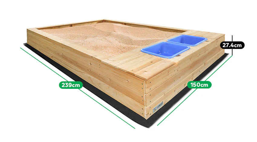 Lifespan Kids Mighty Rectangular Kids Sandpit with Wooden Cover - Sandpits