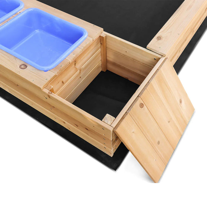 Lifespan Kids Mighty Rectangular Kids Sandpit with Wooden Cover - Sandpits