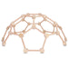 Wooden geometric dome structure on a white background