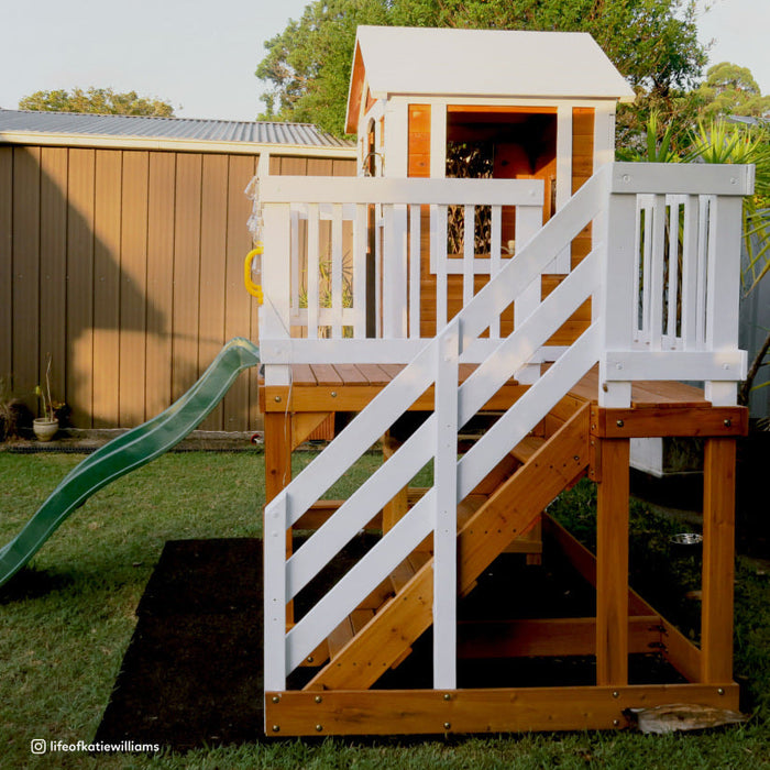 Lifespan Kids Silverton Wooden Cubby House with Sandpit Slide OR Rock Climbing Wall - High End Cubby Houses