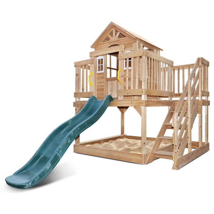 Lifespan Kids Silverton Wooden Cubby House with Sandpit Slide OR Rock Climbing Wall - High End Cubby Houses