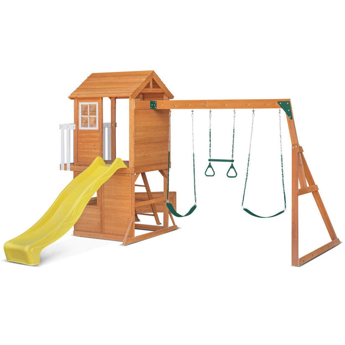 Lifespan Kids Springlake Playhouse with Wavy Slide - Outdoor Play Equipment