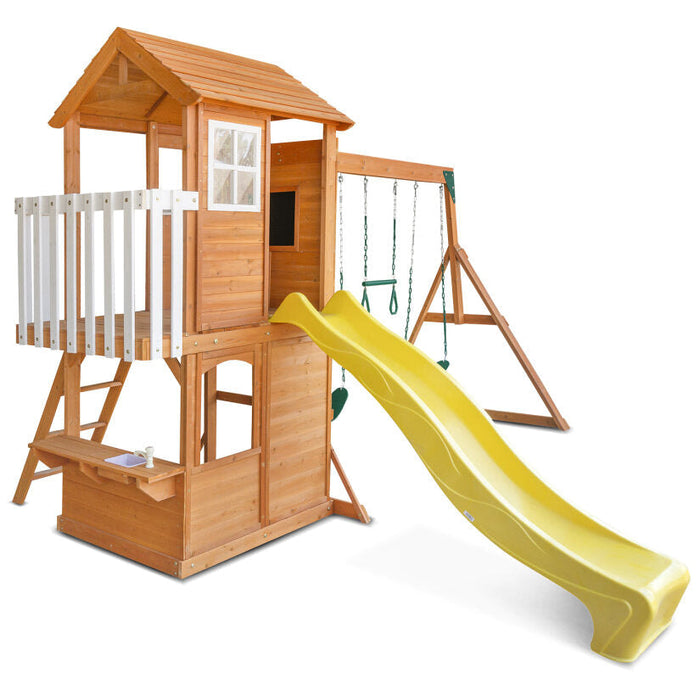 Lifespan Kids Springlake Playhouse with Wavy Slide - Outdoor Play Equipment