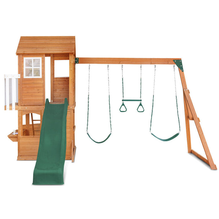 Lifespan Kids Springlake Playhouse with Wavy Slide - Outdoor Play Equipment