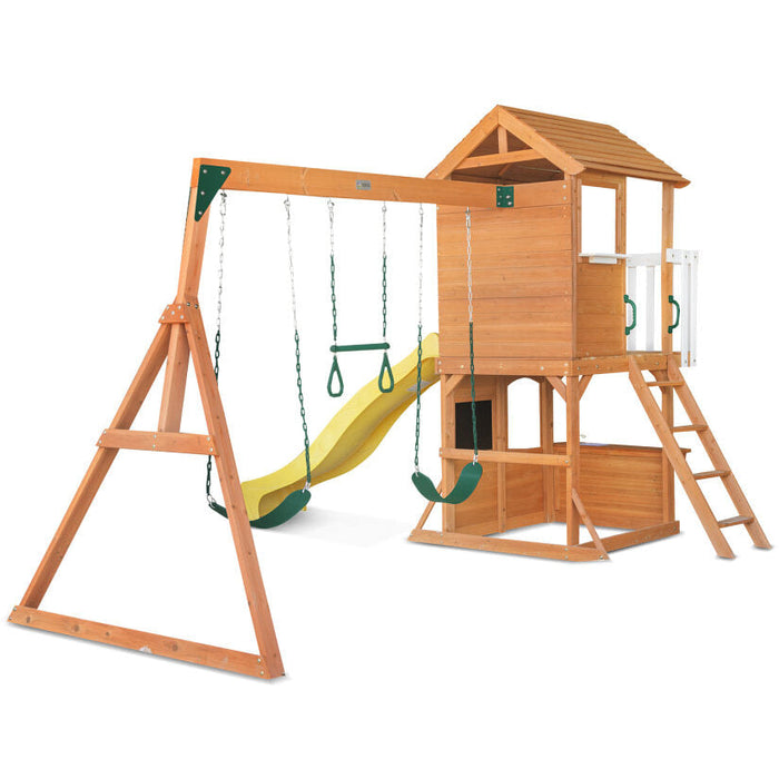 Lifespan Kids Springlake Playhouse with Wavy Slide - Outdoor Play Equipment