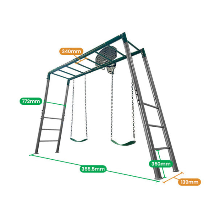 Lifespan Kids Stanley Commerical Steel Monkey Bars with Anchor Kit and Basketball Ring