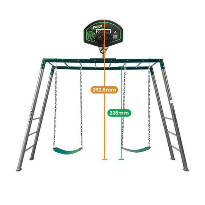 Lifespan Kids Stanley Commerical Steel Monkey Bars with Anchor Kit and Basketball Ring