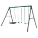 side angle of the Lifespan Kids Titan 3 Station Swing Set white background