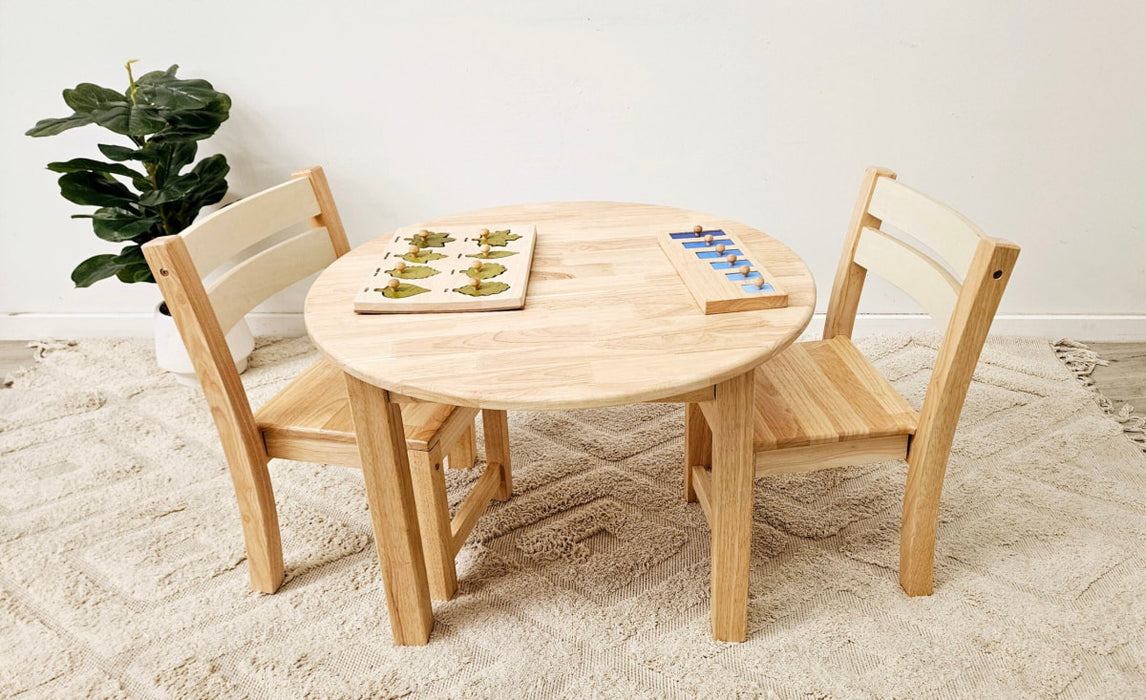 Medium Round Table with 2 Stacking Chairs