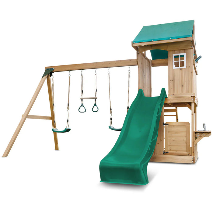 Montrose Play Centre elevated fort with telescope and windows