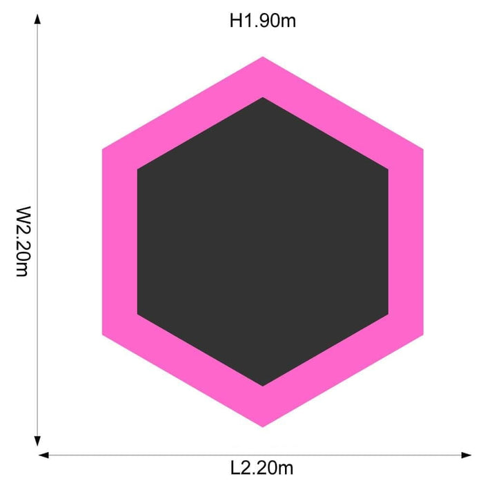 7ft Junior Pink Trampoline dimension