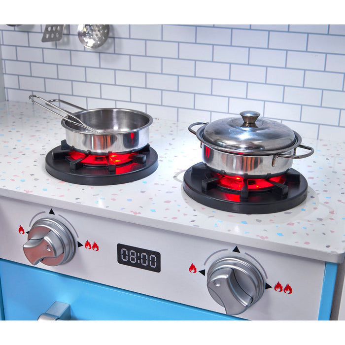 Plum Wooden L-Shaped Corner Kids Kitchen