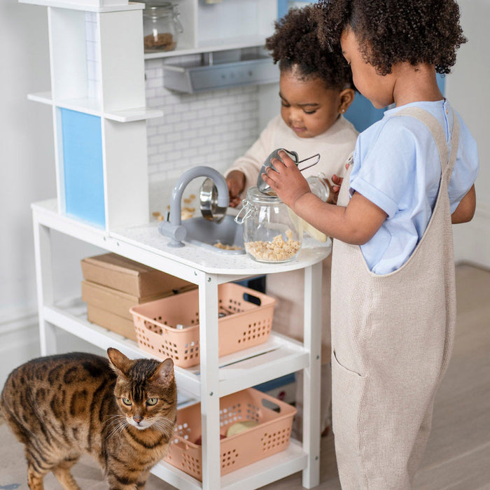 Plum Wooden L-Shaped Corner Kids Kitchen