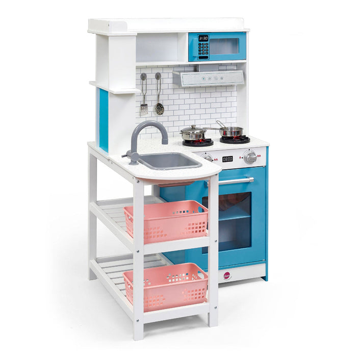 Plum Wooden L-Shaped Corner Kids Kitchen