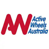 Red stylized ’AW’ logo with blue text reading ’Active Wheels Australia’