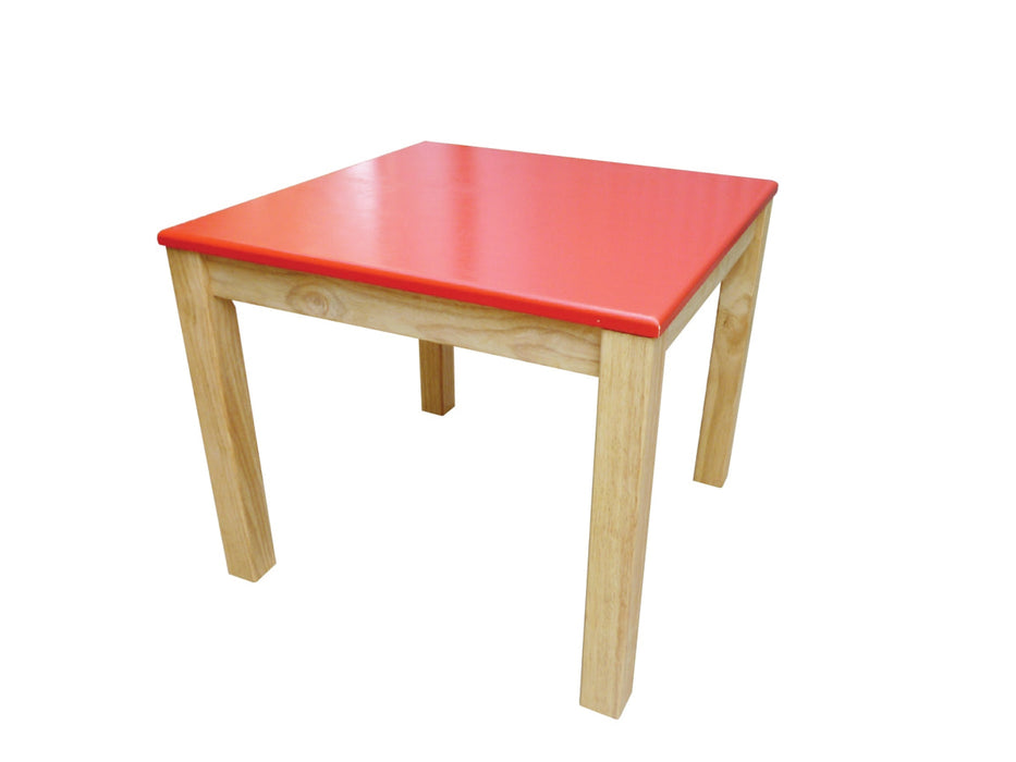 Red Top Timber Table with 2 Matching Chairs