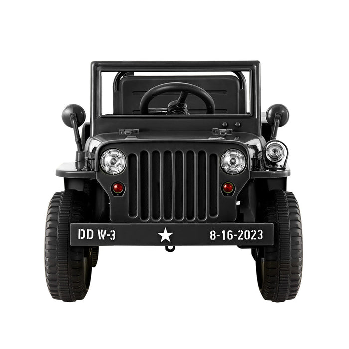 Rigo Kids Off Road Military Ride On Car Black remote control