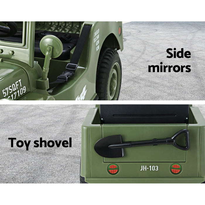 Rigo Kids Off Road Military Ride On Car - Olive Green - Kids Ride on Car