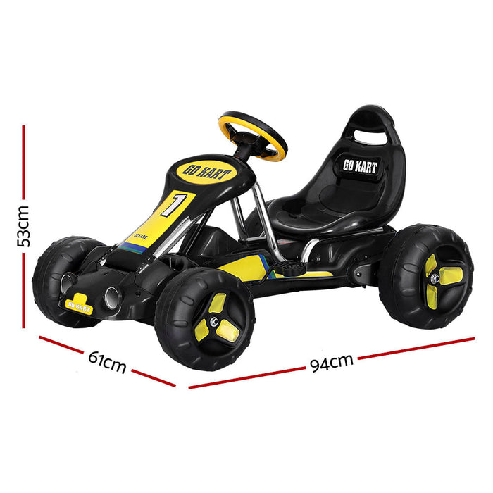 Rigo Kids Pedal Racing Go Kart in Black